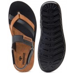 Provogue PV1109 Men Casual Sandals (Black & Tan)